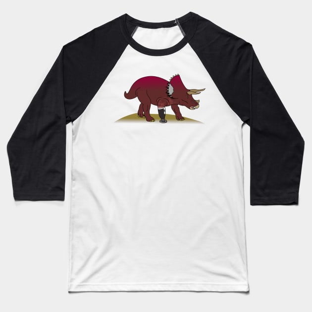 Tri-leg Triceratops Baseball T-Shirt by RollingMort91